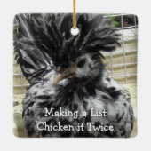 Funny Chicken Puns Kerstmis Keramisch Ornament (Achterkant)