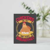 Funny Chicken Quote Breakfast Poop Hen Farming Briefkaart (Staand voorkant)