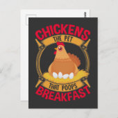 Funny Chicken Quote Breakfast Poop Hen Farming Briefkaart (Voorkant / Achterkant)