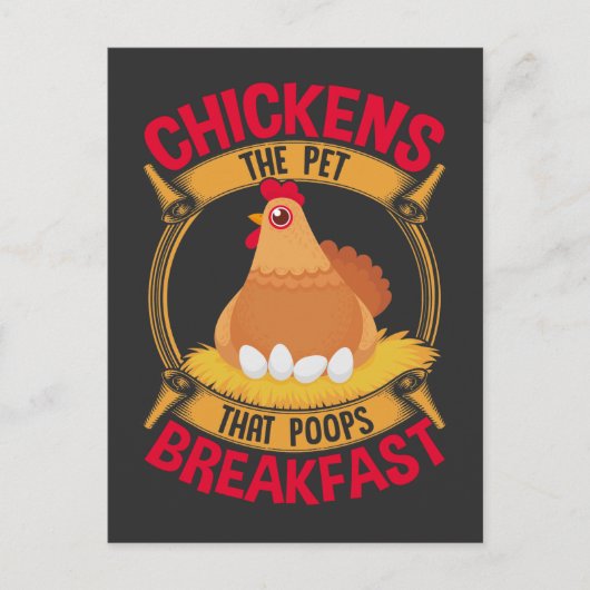 Funny Chicken Quote Breakfast Poop Hen Farming Briefkaart (Voorkant)