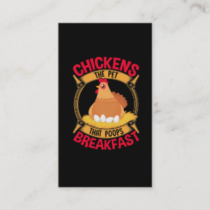 Funny Chicken Quote Breakfast Poop Hen Farming Visitekaartje