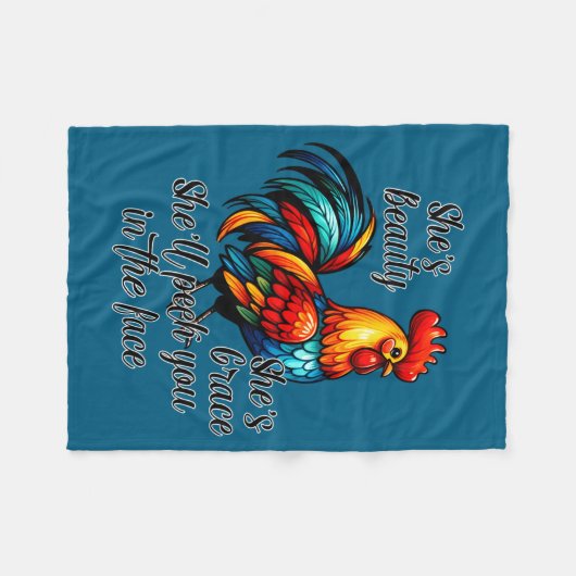 Funny Chicken Quote  Fleece Deken (Voorkant (Horizontaal))