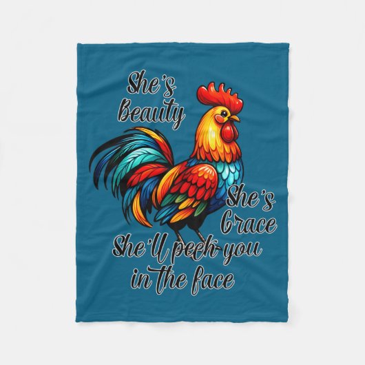Funny Chicken Quote  Fleece Deken (Voorkant)