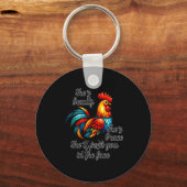 Funny Chicken Quote Sleutelhanger (Voorkant)