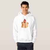 Funny Chicken Reading Book Cartoon Hen Hoodie (Voorkant volledig)