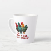 Funny Chicken Retro Boerderij Pluimveehouder Latte Mok (Linkerhoek)
