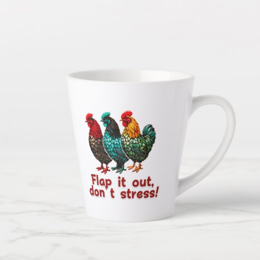 Funny Chicken Retro Boerderij Pluimveehouder Latte Mok (Rechts)