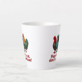 Funny Chicken Retro Boerderij Pluimveehouder Latte Mok (Voorkant)