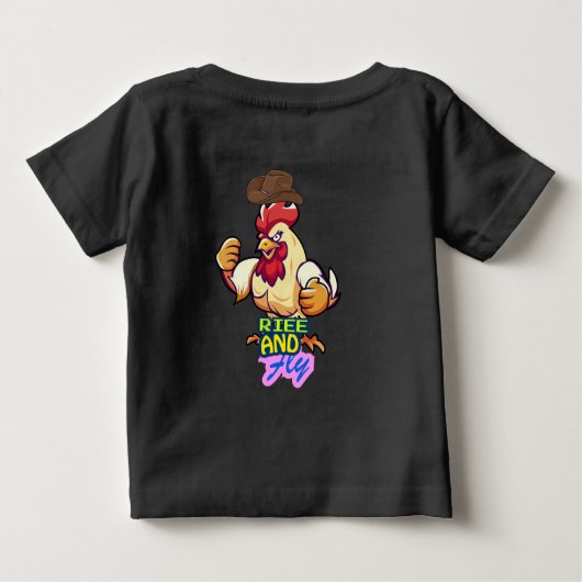 Funny Chicken Rise and Fly” T-Shirt (Achterkant)