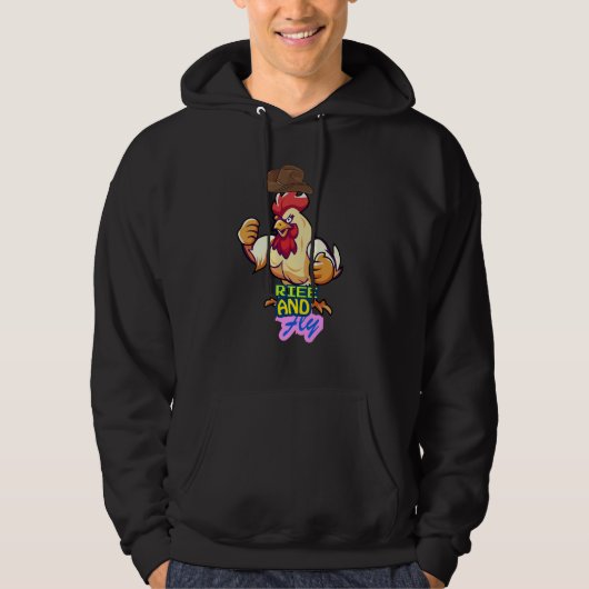 Funny Chicken Rise and Fly” T-Shirt (Voorkant)