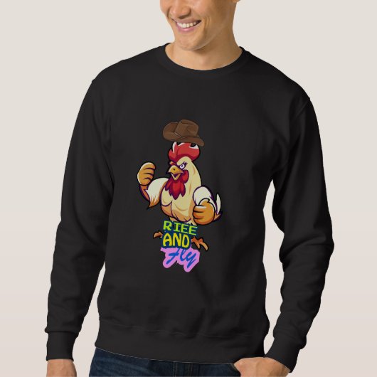 Funny Chicken Rise and Fly” T-Shirt (Voorkant)