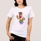 Funny Chicken Rise and Fly” T-Shirt (Voorkant)