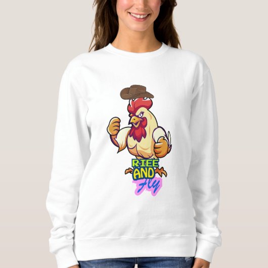 Funny Chicken Rise and Fly” T-Shirt (Voorkant)