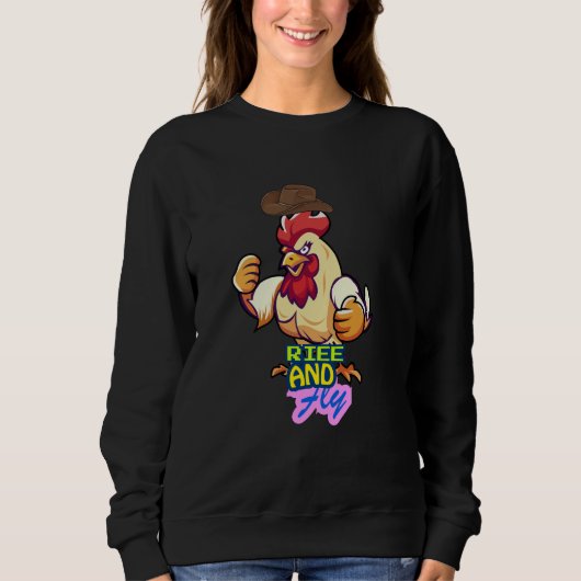 Funny Chicken Rise and Fly” T-Shirt (Voorkant)