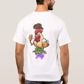 Funny Chicken Rise and Fly” T-Shirt (Achterkant)