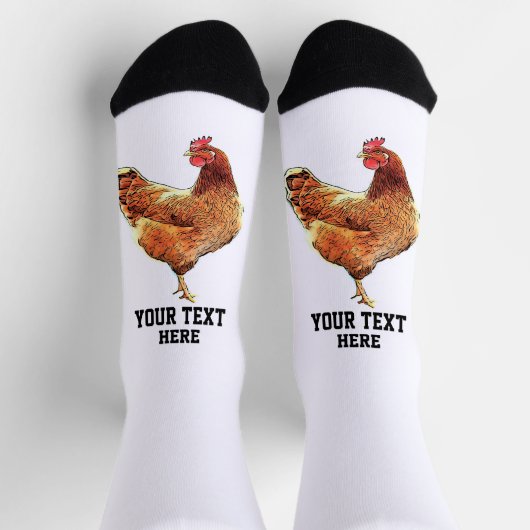Funny Chicken Rooster Boerderij Custom Message Sokken (Top)