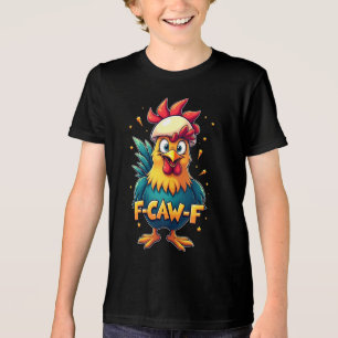 Funny Chicken Rooster F-CAW-F Mannen Vrouwen Meme Tri-Blend Shirt