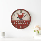 Funny Chicken Rustic Farmhouse Grote Klok (Huis)