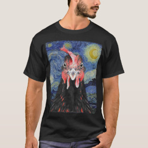 Funny Chicken Starring in de Sterrennacht T-shirt
