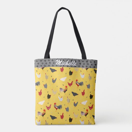 Funny Chicken Tote Bag (Achterkant)