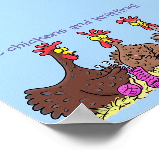 Funny chicken trio breitting cartoon poster (Hoek)