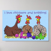 Funny chicken trio breitting cartoon poster (Voorkant)