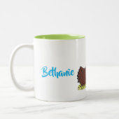 Funny chicken trio breitting cartoon tweekleurige koffiemok (Links)