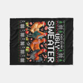 Funny Chicken Ugly Christmas Sweater Holiday Desig Fleece Deken (Voorkant (Horizontaal))