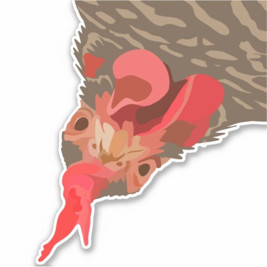 Funny Chicken Upside Sticker (Voorkant)