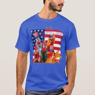Funny Chicken Us Flag America (2) T-shirt