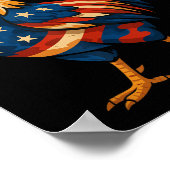 Funny Chicken USA Flag Patriottische Kip Lover 4e Poster (Hoek)