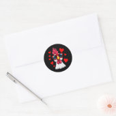 Funny Chicken Valentijnsdag Heart Chicken Couple Ronde Sticker (Envelop)