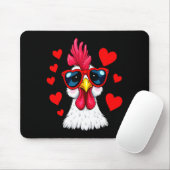 Funny Chicken Valentines Day Heart Chicken Couple  Muismat (Met muis)