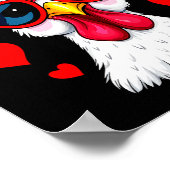 Funny Chicken Valentines Day Heart Chicken Couple Poster (Hoek)