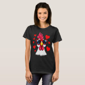 Funny Chicken Valentines Day Heart Chicken Couple T-shirt (Voorkant volledig)
