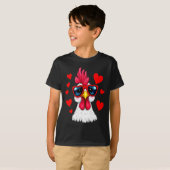 Funny Chicken Valentines Day Heart Chicken Couple T-shirt (Voorkant volledig)