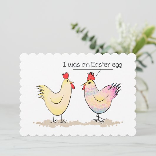 Funny Chicken was een Kaart van de Easter Egg Holi (Staand voorkant)