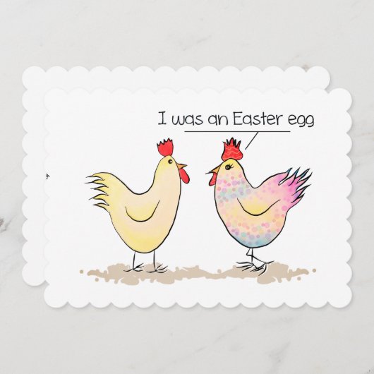 Funny Chicken was een Kaart van de Easter Egg Holi (Voorkant / Achterkant)