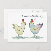 Funny Chicken was een paaseieren Feestdagenkaart (Voorkant / Achterkant)
