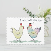 Funny Chicken was een paaseieren Feestdagenkaart (Staand voorkant)