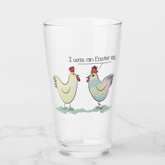 Funny Chicken was een paaseieren Glas (Voorkant)