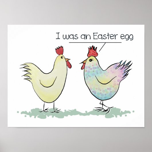 Funny Chicken was een paaseieren Poster (Voorkant)