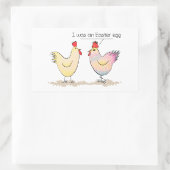 Funny Chicken was een paaseieren Rechthoekige Sticker (Tas)
