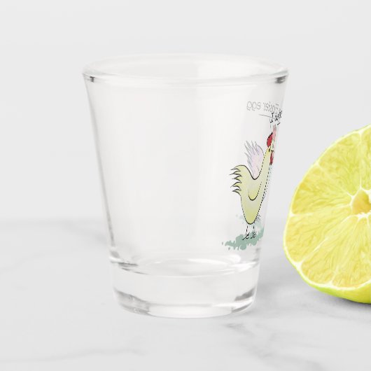 Funny Chicken was een paaseieren Shot Glas (Links)