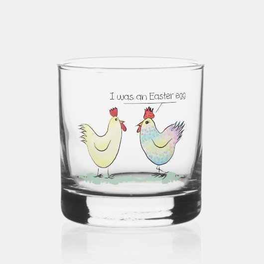 Funny Chicken was een paaseieren Whisky Glas (Voorkant)