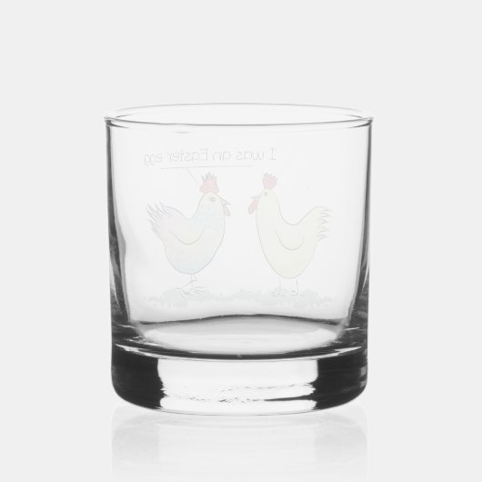 Funny Chicken was een paaseieren Whisky Glas (Achterkant)