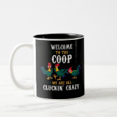 Funny Chicken Welcome To The Coop Tweekleurige Koffiemok (Links)