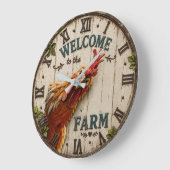 Funny Chicken Welcome to the Farm Rustic Grote Klok (Hoek)