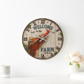 Funny Chicken Welcome to the Farm Rustic Grote Klok (Huis)