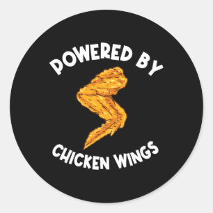 Funny Chicken Wings Apparel Fast Food Hot Wing Ronde Sticker